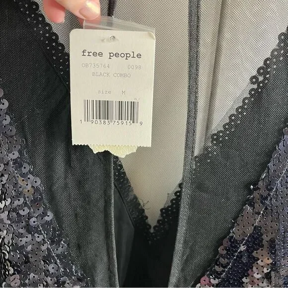 Free People Black Sequin Mini Dress - Picture 15 of 16